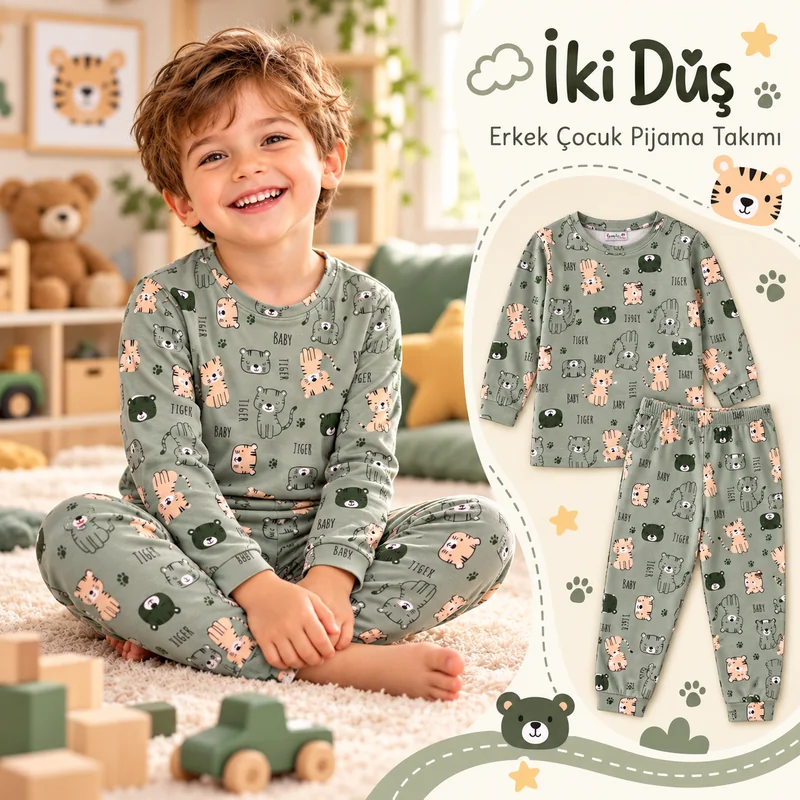 Minik Kaplan erkek çocuk pijama takımı