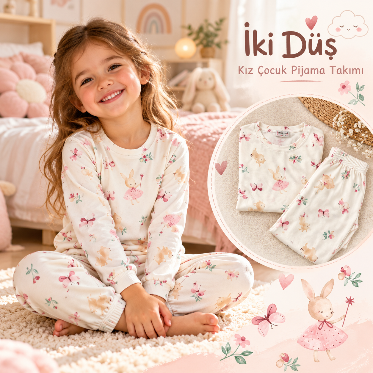 Çorlu çocuk giyim kız çocuk pijama seçkisi